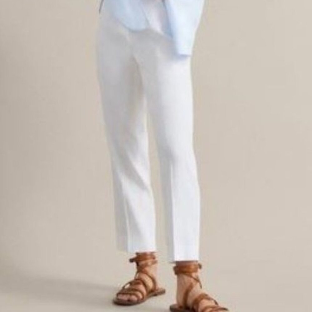Massimo Dutti 100% Linen Tapered Trousers – Size USA 6 / EUR 38